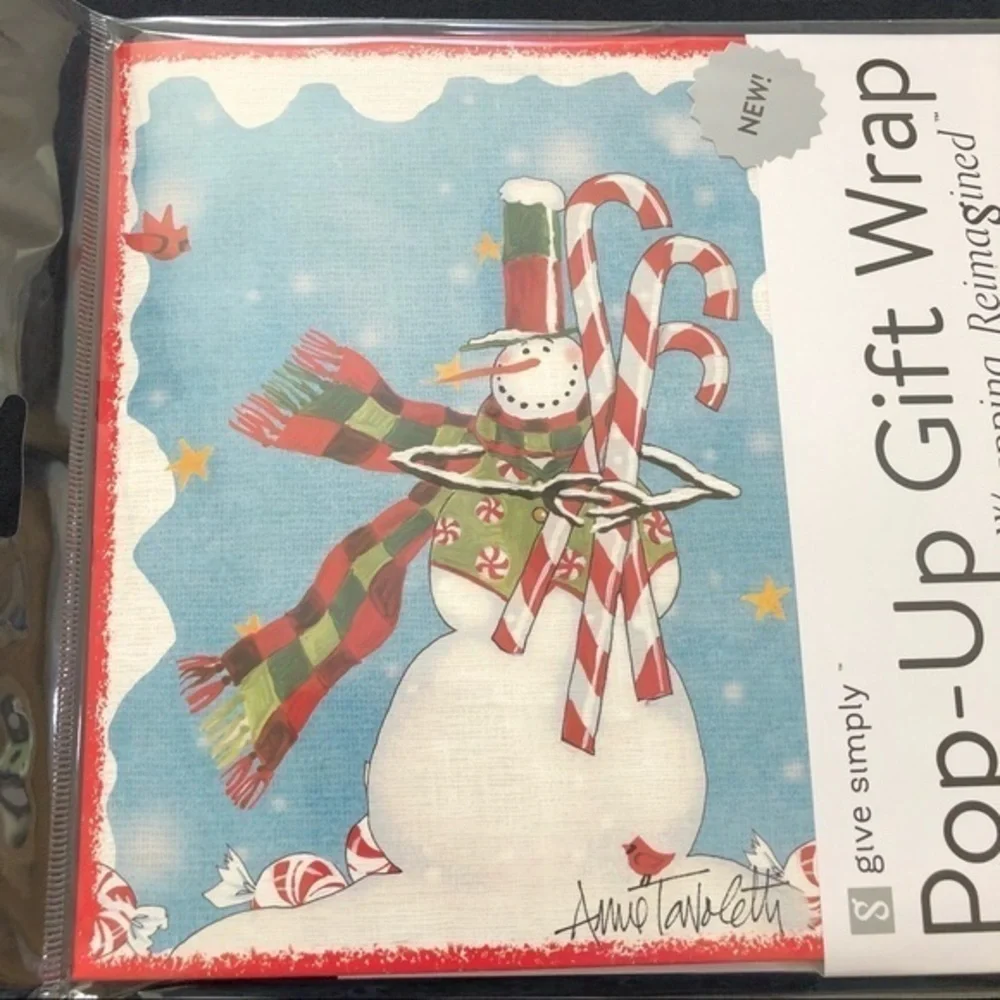 Holiday Christmas Gift Box Bundle 1 large 2 small Snowman Motif No Tape Required